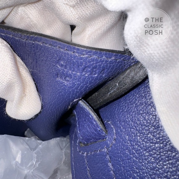 EUC Hermes Birkin 30 Epsom Blue Nuit Gold HW Tote Bag C Stamp 2018 - Picture 14 of 14